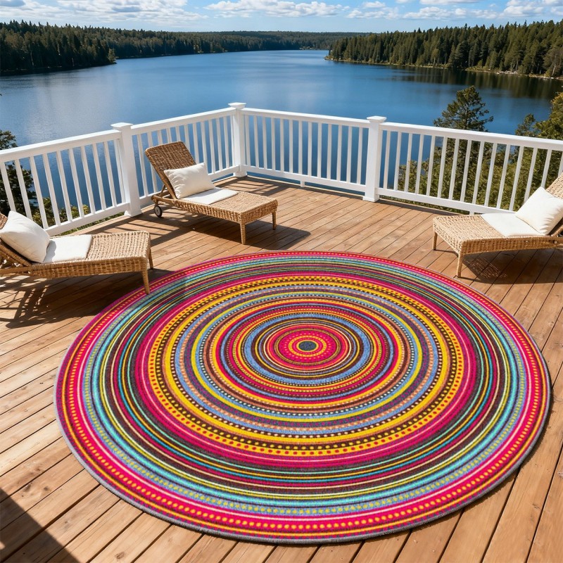 Esports Gaming Hotel - Round Gaming Controller Rug Neon Gamer