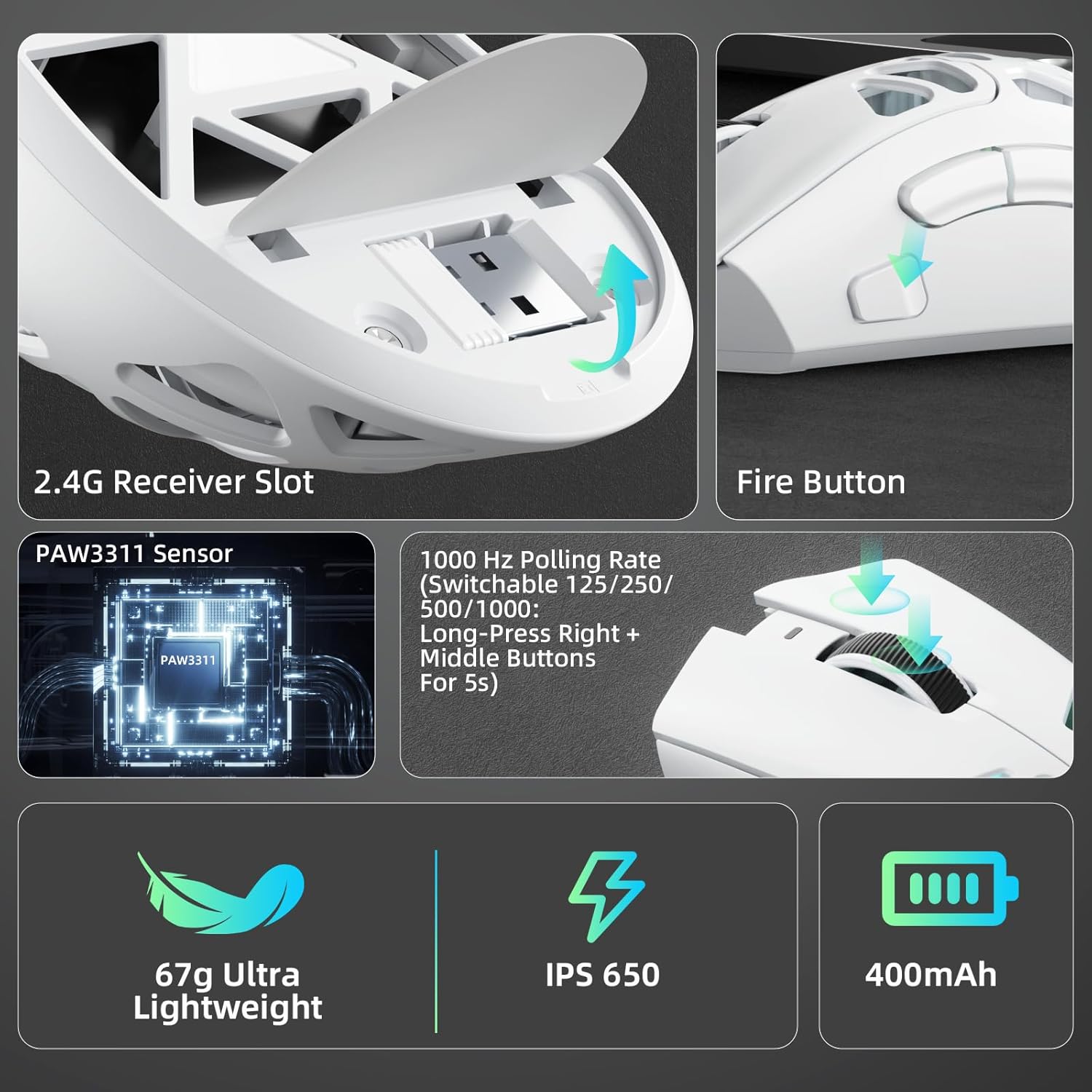 AULA SC620 New Gaming Mouse Wi - Esports Gaming Mouse Weight Adjustable ulasan dan harga