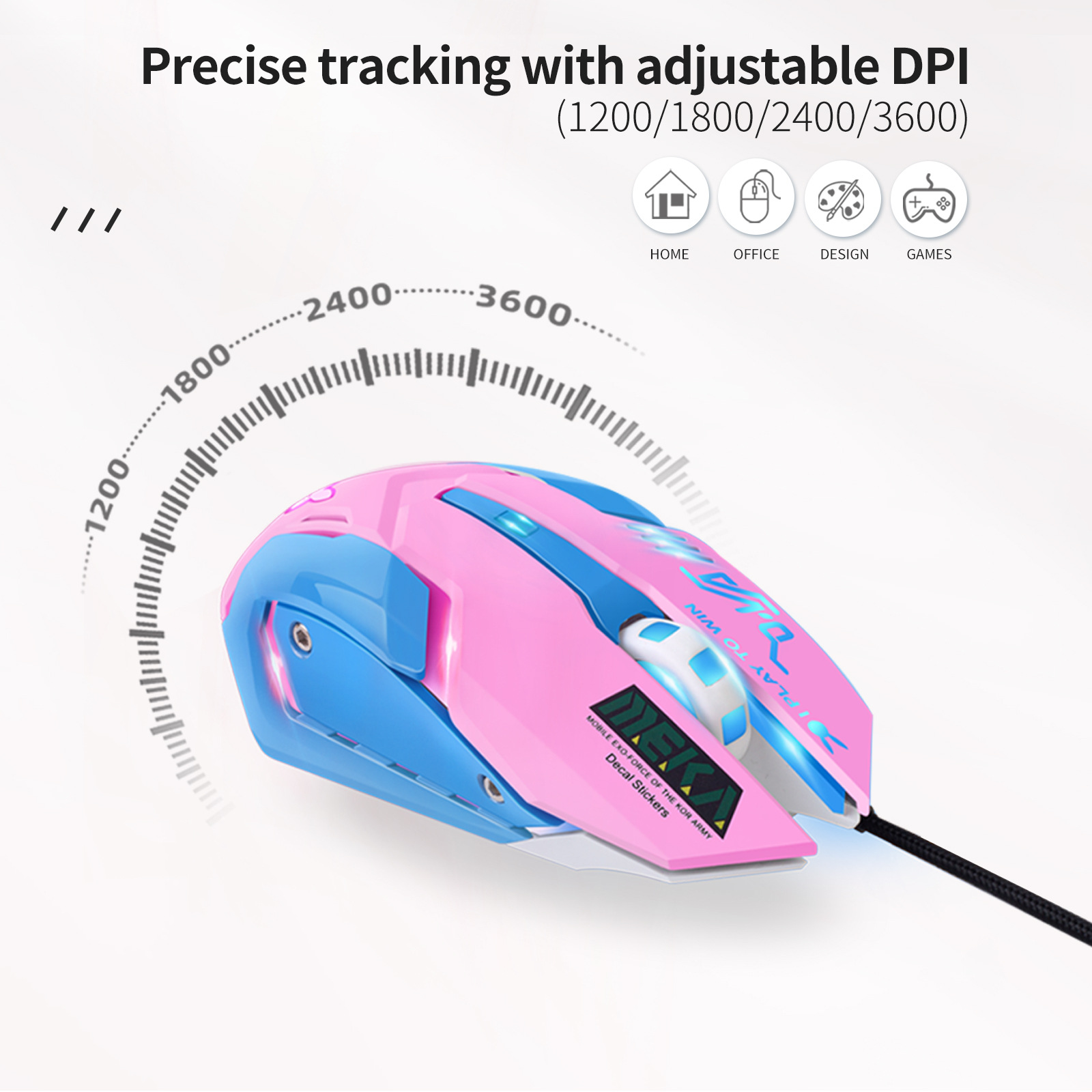 Colorful Glowing Silent Gaming - Esports Gaming Mouse Weight Adjustable ulasan dan harga