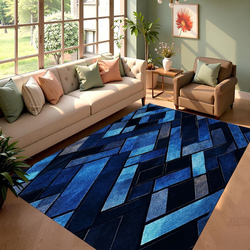 Nordic Blue Geometric Patchwor - Esports Gaming Hotel ulasan dan harga
