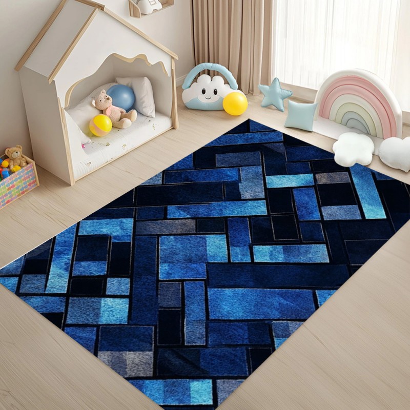Nordic Blue Geometric Patchwor - Esports Gaming Hotel ulasan dan harga